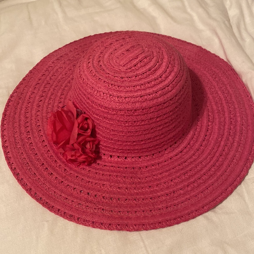 Vintage Pink Straw Hat